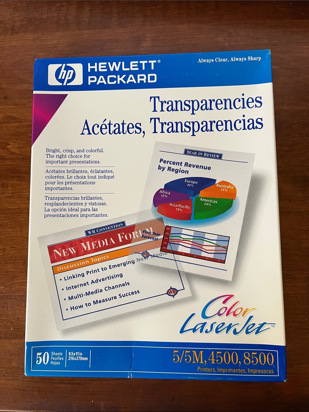 HP Color LaserJet Transparencies Pack - Blue, White, Purple Accents